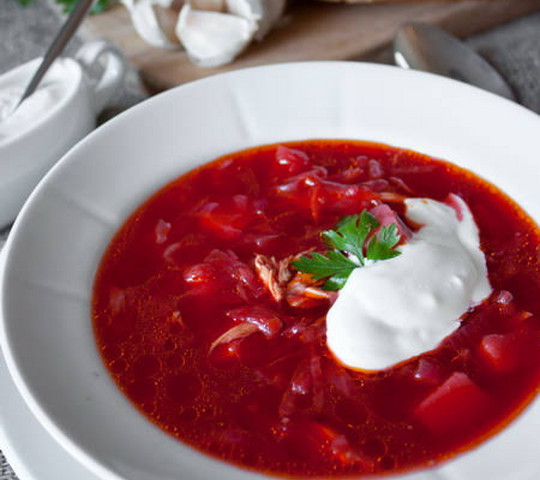 Борщ с курицей
